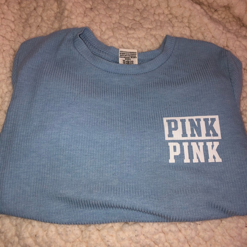 Blue pink crop top